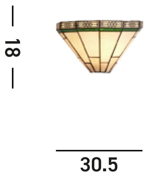 Searchlight 4417-18 Luxusní nástěnné svítidlo NEW YORK TIFFANY sklo