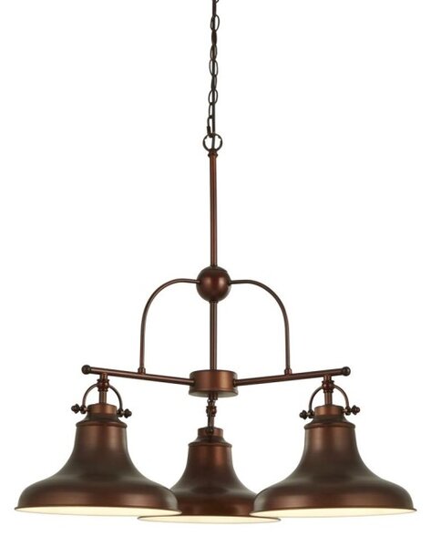 Searchlight 3183-3BZ Industriální závěsné tříramenné svítidlo DALLAS bronze