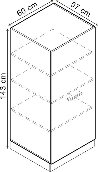 Vysoká skříň Vicco R-Line Černý beton 60 cm, Model 47591