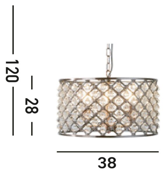 Searchlight 7813-3CU Závěsné glamour svítidlo MARQUISE patina