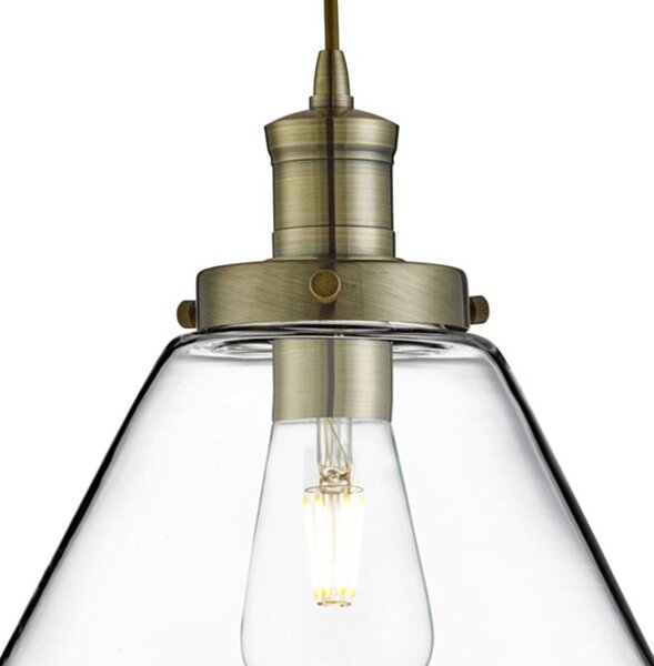Searchlight 3228AB Závěsné svítidlo PYRAMID patina, čiré sklo