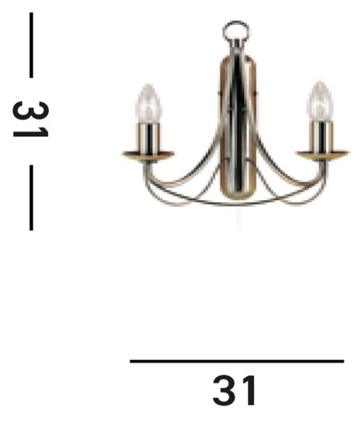 Searchlight 6342-2AB Nástěnná lampa s vypínačem MAYPOLE PATINA