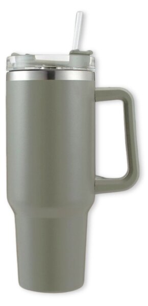 Termohrnek s brčkem TERMOS 1000 ml, šedý