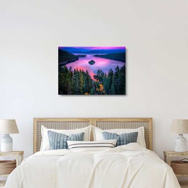 Skleněný obraz - Jezero Tahoe, Sierra Nevada, Kalifornie, USA (70x50 cm)