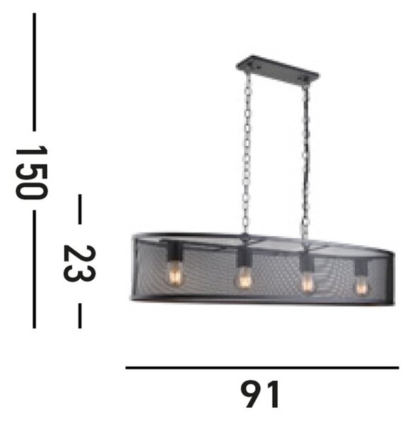 Searchlight 2484-4BK Závěsný lustr FISHNET BLACK 4