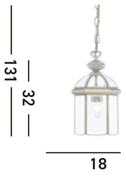 Searchlight 7131AB Závěsné svítidlo BEVELLED LANTERN