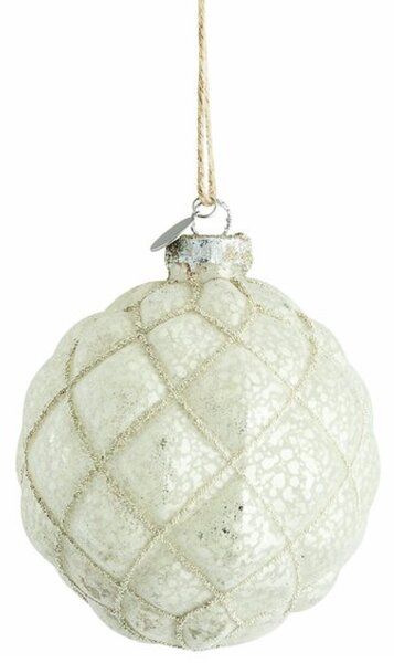 Lene Bjerre Skleněná ozdoba Norille Rhombe Off White - 10 cm LB166