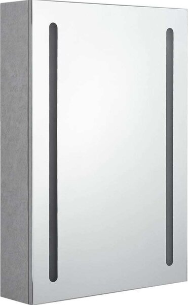 LED koupelnová skříňka se zrcadlem betonově šedá 50x13x70 cm