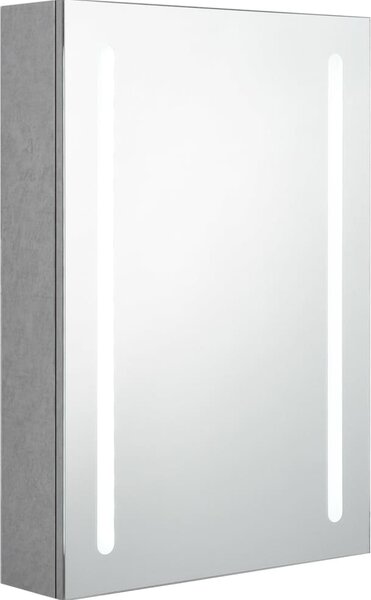 LED koupelnová skříňka se zrcadlem betonově šedá 50x13x70 cm