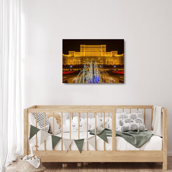 Skleněný obraz - Palác parlamentu, Bukurešť Rumunsko (70x50 cm)