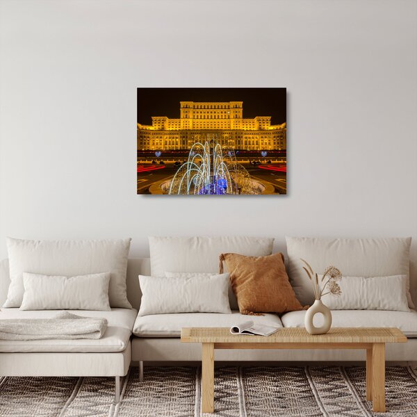 Skleněný obraz - Palác parlamentu, Bukurešť Rumunsko (70x50 cm)