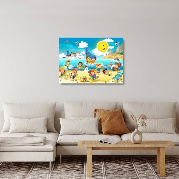 Skleněný obraz - Den na pláži (70x50 cm)
