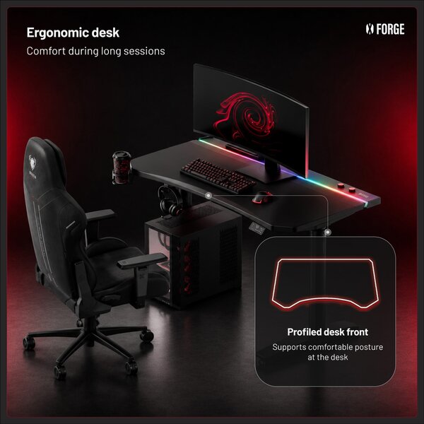 Černý elektrický herní stůl Diablo X-Forge 1400