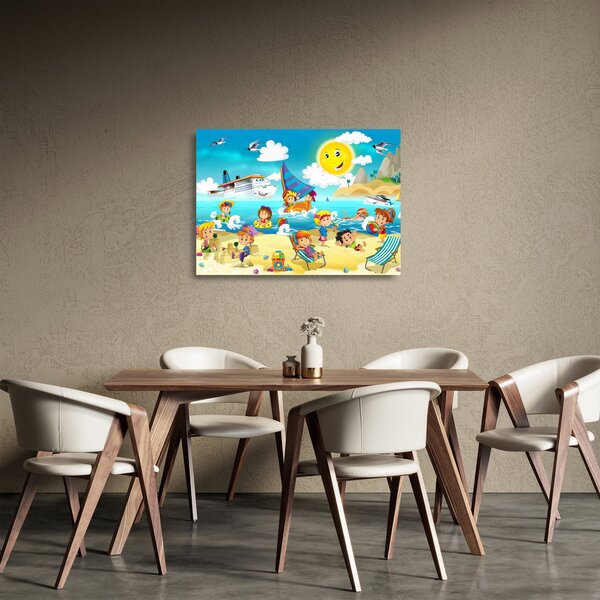 Skleněný obraz - Den na pláži (70x50 cm)
