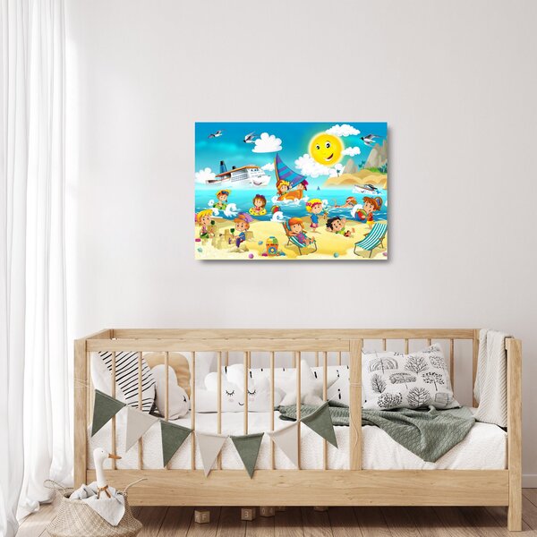Skleněný obraz - Den na pláži (70x50 cm)