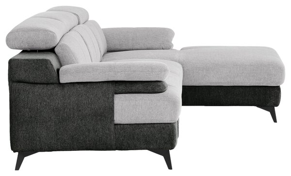 ROHOVÁ SEDAČKA, textil, barvy grafitu, barvy stříbra Livetastic - Sedací soupravy, Online Only