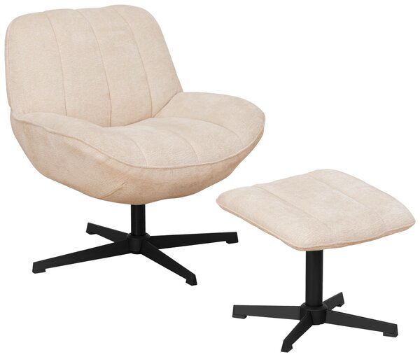 KŘESLO S PODNOŽKOU, textil, béžová Livetastic - Online Only křesla & taburety, Online Only