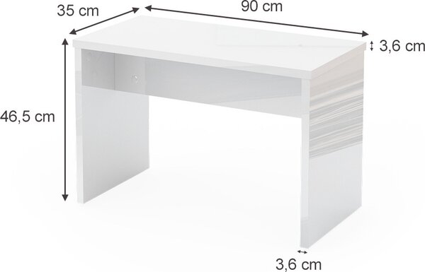 Lavice Vicco Viola Bílá 90 cm pro toaletní stolek, Model 20973