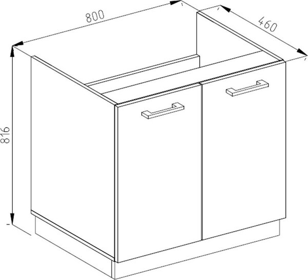 Skříňka pod dřez Vicco R-Line Červená 80 cm PD Mramor, Model 45579
