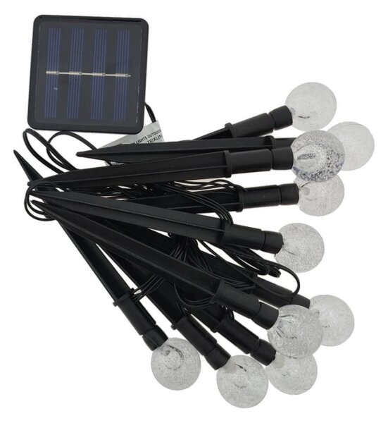 LED RGB Solární svítidlo 10xLED/1,2V 300 mAh IP44 černá