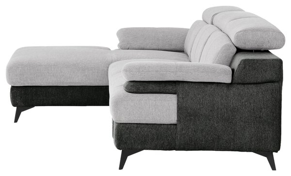 ROHOVÁ SEDAČKA, textil, barvy grafitu, barvy stříbra Livetastic - Sedací soupravy, Online Only