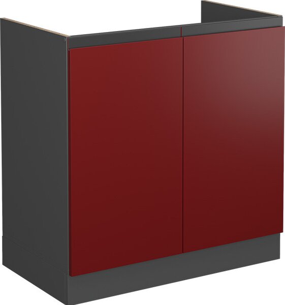 Skříňka pod dřez Vicco R-Line Červená 80 cm Tvar J, bez pracovní desky, Model 39721