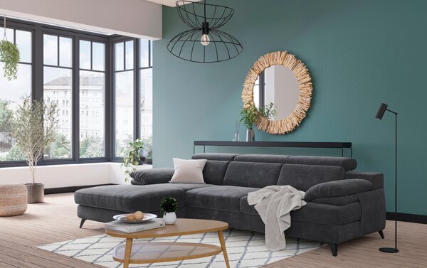ROHOVÁ SEDAČKA, textil, tmavě šedá Livetastic - Sedací soupravy, Online Only