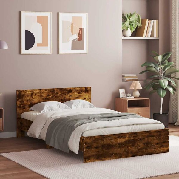 VidaXL Rám postele s čelem 120 x 200 cm Kompozitní dřevo [3207496] Barva: Černá