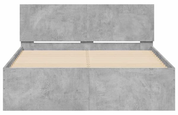 Rám postele s čelem a LED osvětlením betonově šedý 140 x 190 cm 3207626