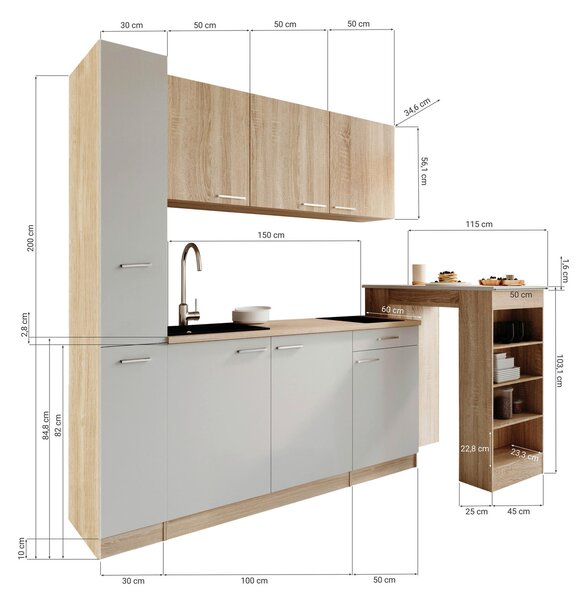 KUCHYŇSKÝ BLOK 180 cm Respekta - Online Only kuchyňské linky, Online Only