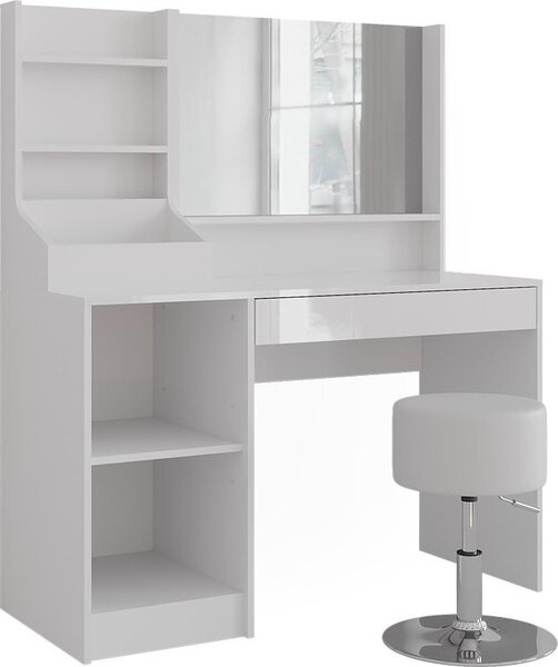 Toaletní stolek Vicco Sherry Bílá/bílý vysoký lesk 119.8 cm 4 díly, Model 57584