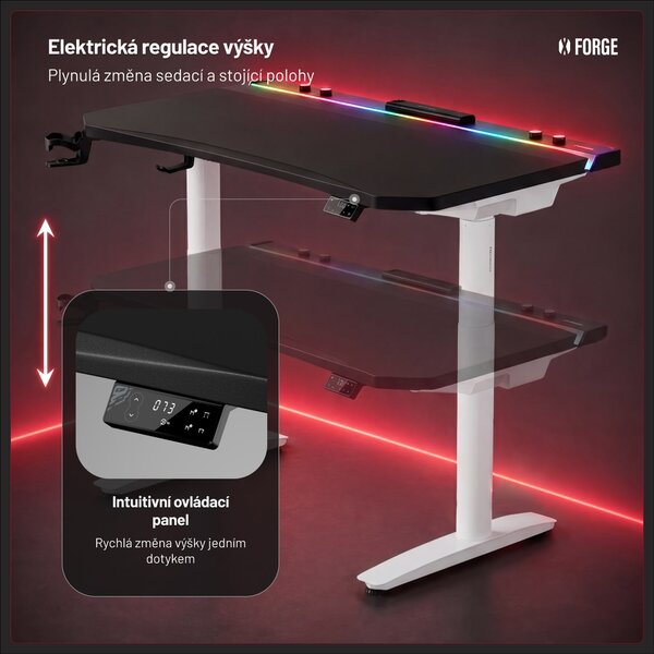 Černobílý elektrický herní stůl Diablo X-Forge 1200