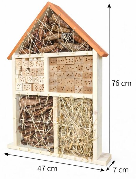 Hmyzí hotel pro včely a berušky 47×76 cm, česká výroba