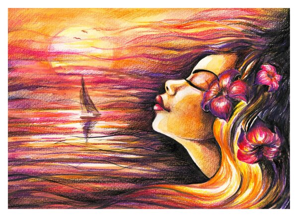 Skleněný obraz - Vzpomínky na léto (70x50 cm)