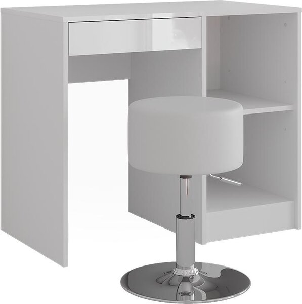 Toaletní stolek Vicco Sherry Bílá/bílý vysoký lesk 89.8 cm s stoličkou, Model 57680