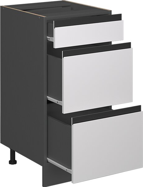 Spodní skříňka kuchyňské linky Vicco R-Line Bílá 40 cm Tvar J, se zásuvkami, bez pracovní desky, Model 39766
