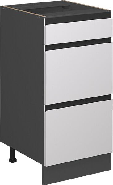 Spodní skříňka kuchyňské linky Vicco R-Line Bílá 40 cm Tvar J, se zásuvkami, bez pracovní desky, Model 39766