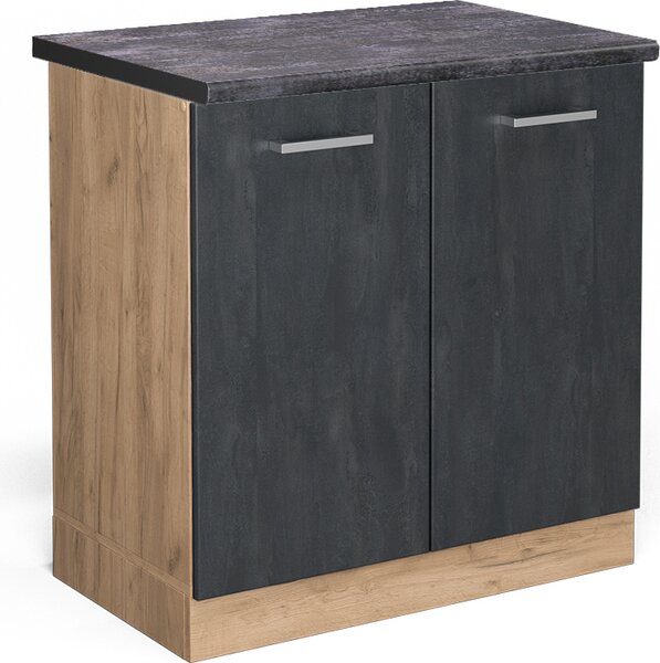 Skříňka pod dřez Vicco R-Line Černý beton 80 cm PD Antracit, Model 47520
