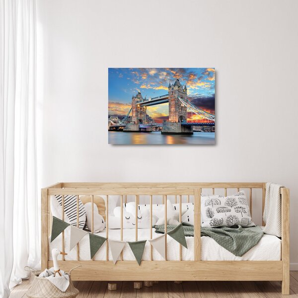 Skleněný obraz - Tower Bridge, Londýn, Anglie (70x50 cm)