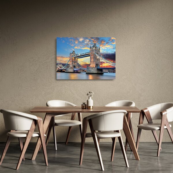 Skleněný obraz - Tower Bridge, Londýn, Anglie (70x50 cm)