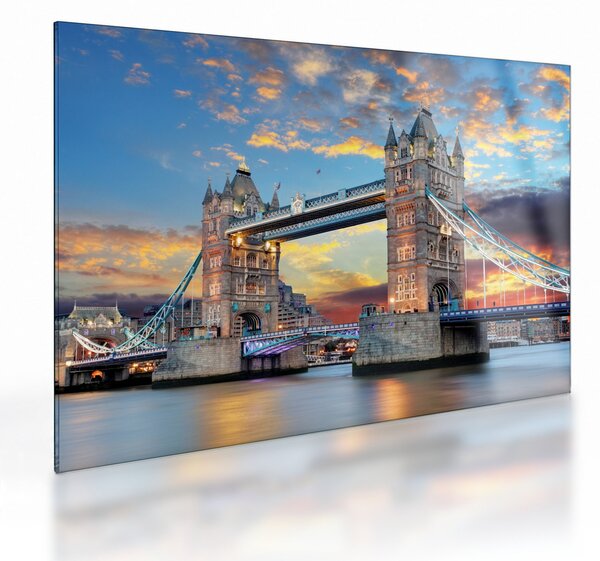 Skleněný obraz - Tower Bridge, Londýn, Anglie (70x50 cm)