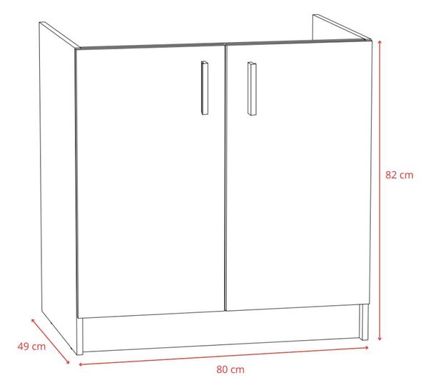 Stamar | Kuchyňská skříňka, pro dřez, 80 cm, zlatý dub