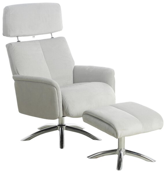 RELAXAČNÍ KŘESLO S TABURETEM, textil, šedá P & B - Online Only křesla & taburety, Online Only