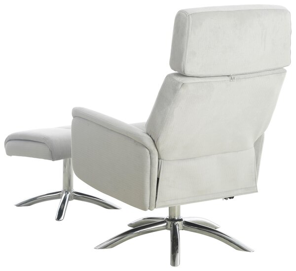 RELAXAČNÍ KŘESLO S TABURETEM, textil, šedá P & B - Online Only křesla & taburety, Online Only