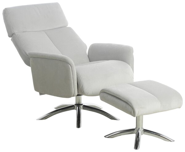 RELAXAČNÍ KŘESLO S TABURETEM, textil, šedá P & B - Online Only křesla & taburety, Online Only