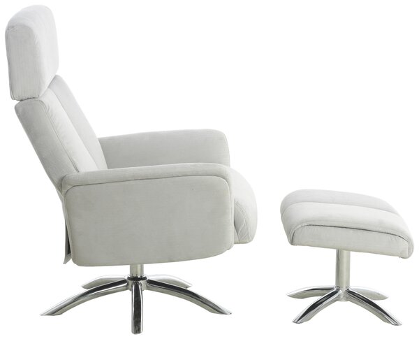 RELAXAČNÍ KŘESLO S TABURETEM, textil, šedá P & B - Online Only křesla & taburety, Online Only