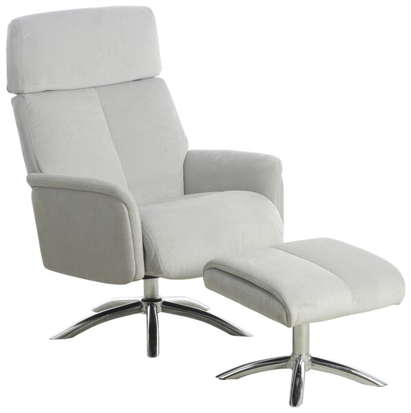 RELAXAČNÍ KŘESLO S TABURETEM, textil, šedá P & B - Online Only křesla & taburety, Online Only
