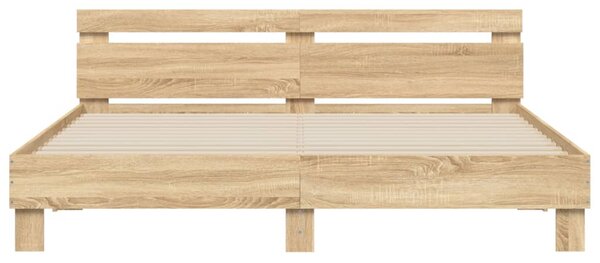 Rám postele s čelem a LED osvětlením dub sonoma 180 x 200 cm 3207527
