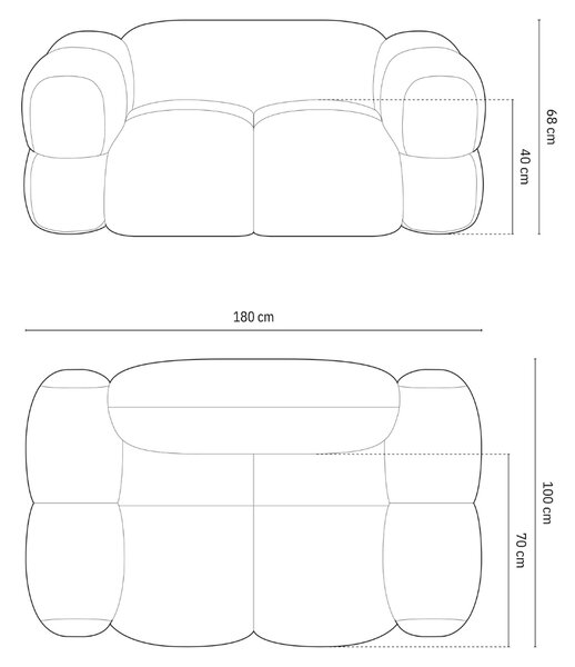 -25 % Dny MOMENTI– Cosmopolitan Design Hnědá sametová dvoumístná pohovka Loretto 180 cm