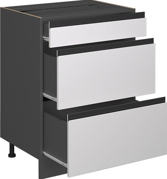 Spodní skříňka kuchyňské linky Vicco R-Line Bílá 60 cm Tvar J, se zásuvkami, bez pracovní desky, Model 39763